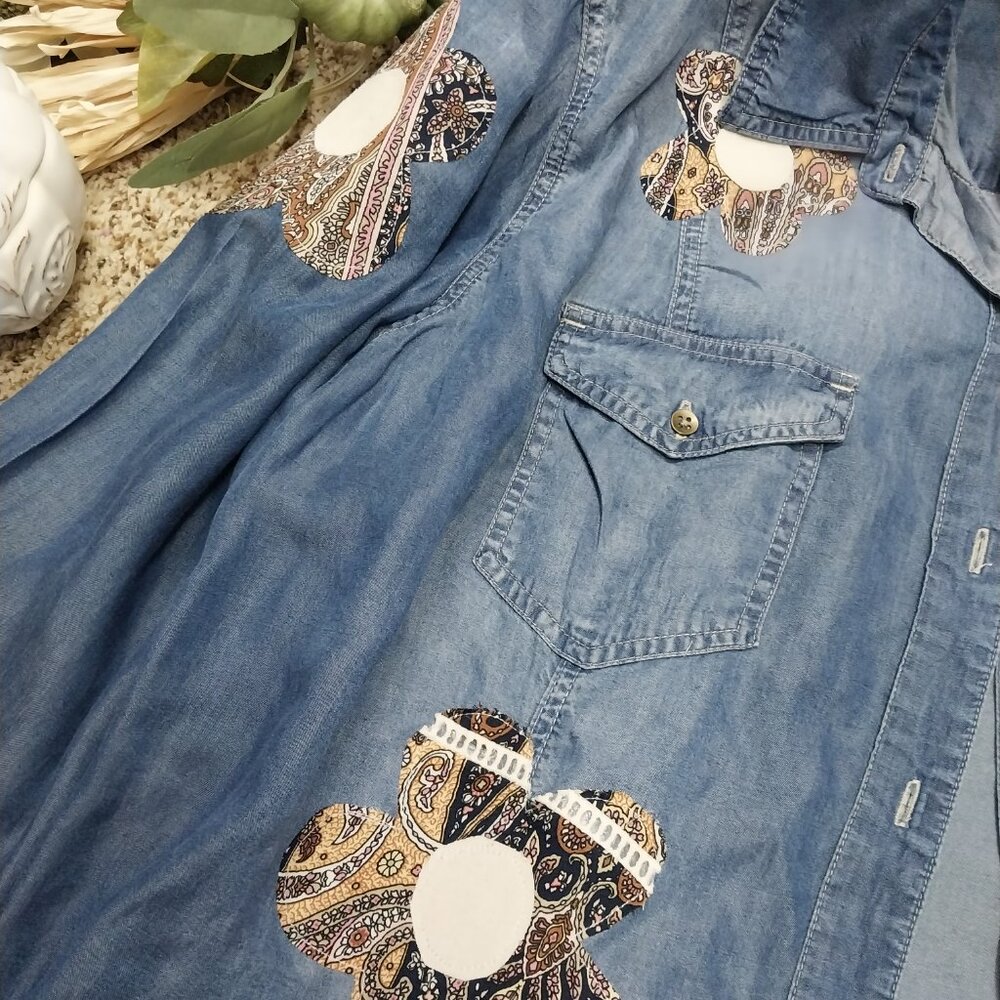 3712 Size 2X Jessica Simpson Upcycled Jean Duster. - Picture 3 of 8